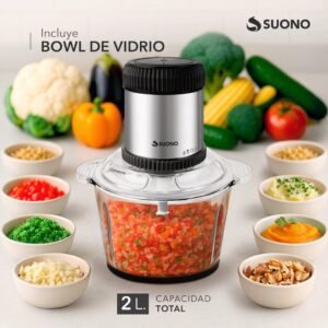PICADORA Y PROCESADORA DE ALIMENTOS SUONO 2 litros vidrio