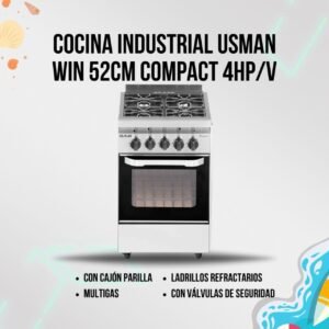 Cocina Industrial Usman Win Compact 52 cm – 4 Hornallas